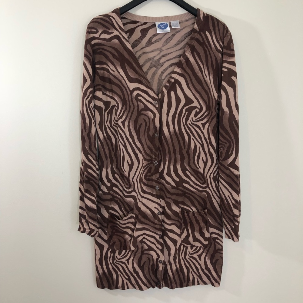 DIANE GIMLAN Zebra Cardigan